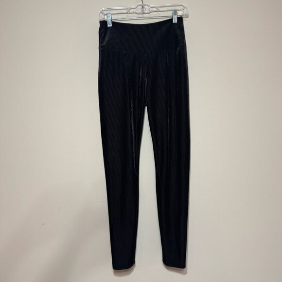 WHBM Leggings Velvet Corduroy Runway Ribbed Black Pull On High Waisted Pants 6 - Picture 4 of 6